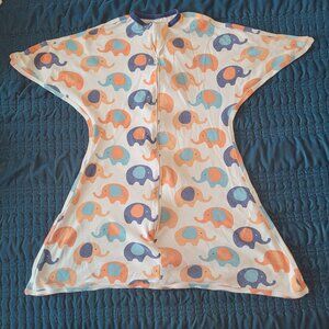 Zipadee Zip Swaddle Transition Blue and Orange Elephants